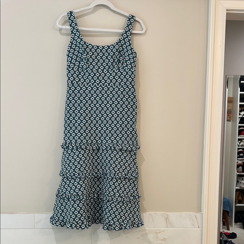 Anthropologie Floral Sleeveless Tiered Dress